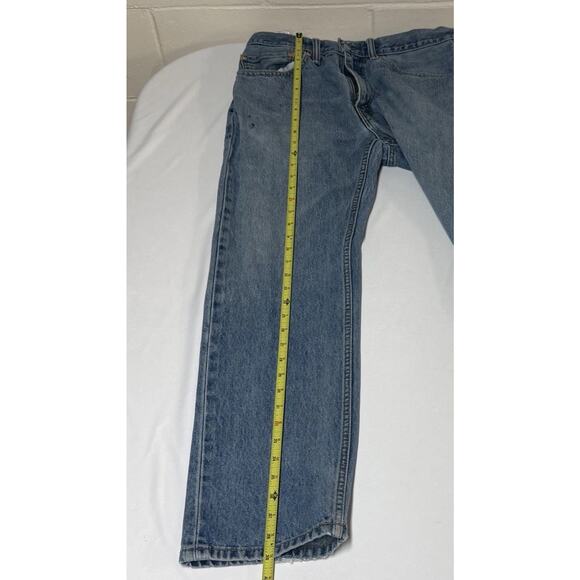 Levi's 505 Jeans Mens 34x30 Regular Fit Straight Leg Blue Wash Denim - Picture 12 of 16